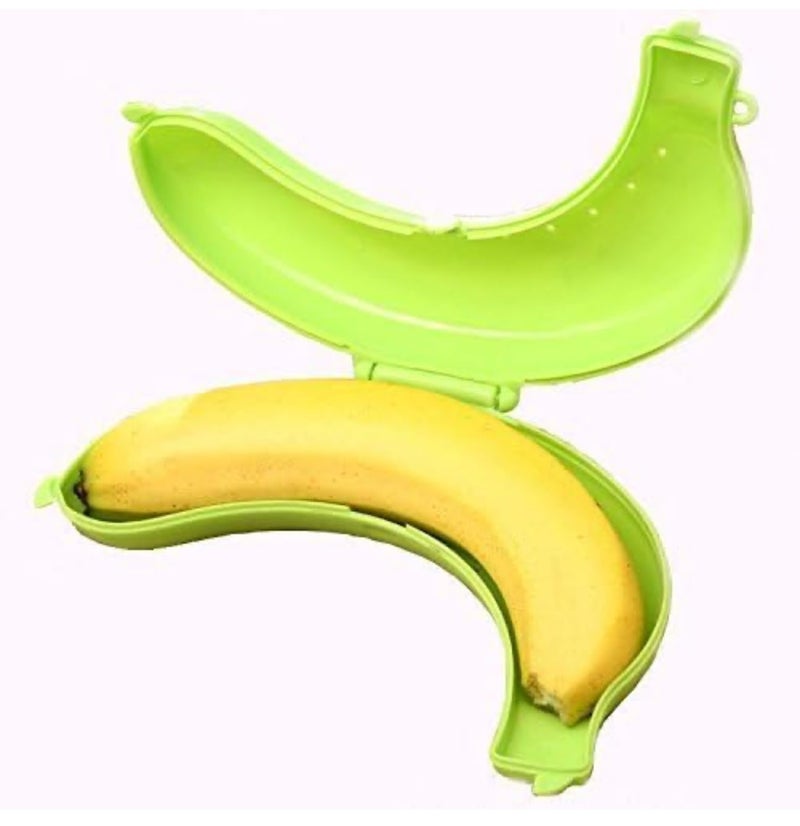 Banana lunch box BPA-Free, Banana Protector, Cute Carrier Box, green 2 Pack Banana Box Container, BPA Free, Cute Storage Box, 2 Pack Green