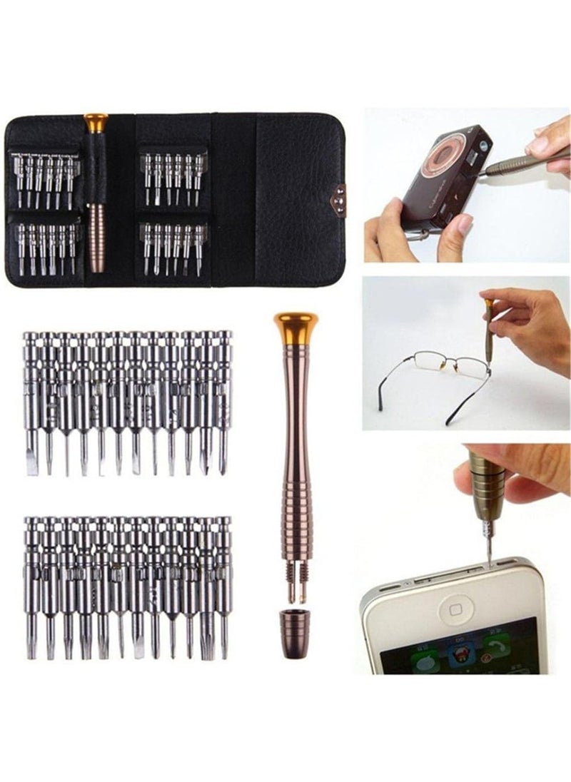 ULTRINA ULTRINA MultiFunction 25 in 1 Precision Screwdriver Set Repair Tool Kit Set Torque Screwdriver for Mobile Phone for Watch PC Laptop Digital Camera With Handy Leather Case  - Image 1