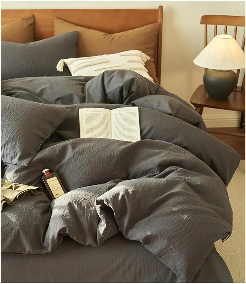 Bedding Pure Cotton Three-Layer Yarn Bed Four-piece Set 100 Bedding Cover Sheet Three-piece Hat for All Seasons(Color 3,1.2m Sheet 3pcs) - Image 2
