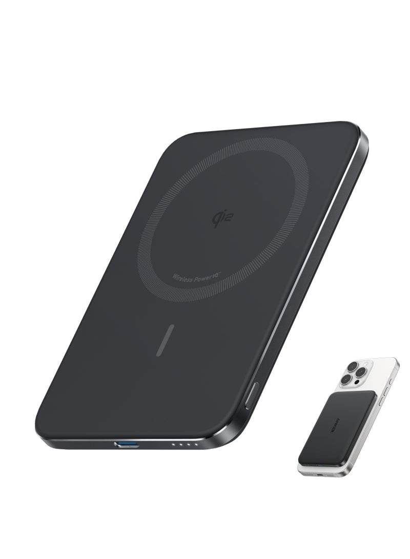 Anker Nano Power Bank, Ultra-Slim 5,000mAh Magnetic Battery Pack, Qi2 Certified 15W Max Ultra-Fast MagSafe-Compatible Portable Charger, Ergonomic Design, For iPhone 17/16/15/14/13 Only - Image 1