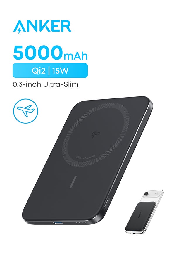Anker Nano Power Bank, Ultra-Slim 5,000mAh Magnetic Battery Pack, Qi2 Certified 15W Max Ultra-Fast MagSafe-Compatible Portable Charger, Ergonomic Design, For iPhone 17/16/15/14/13 Only - Image 1