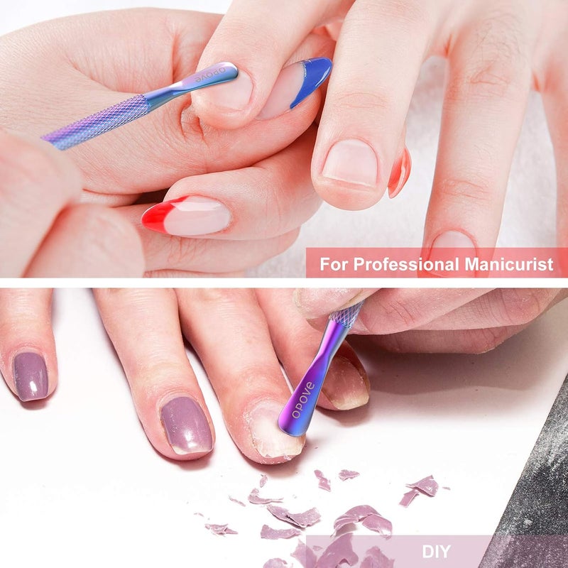 Varied global sizing picks Cuticle Pusher Nail Polish Remover Stainless Steel Manicure Tool Set Gel Nail Polish Peeler Scraper Nail Care Stick Pedicure Kit for Fingernail and Toenail, P1, Color Gradient… Practical build - Image 3