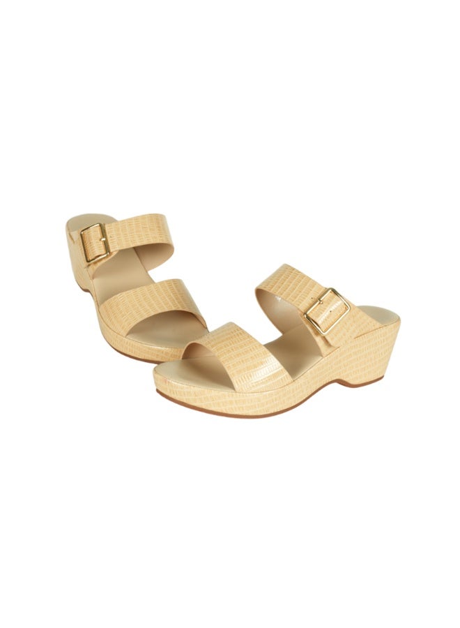 Michelle Morgan 092-2962 Michelle Morgan Ladies Wedge sandals4ZD19P Beige - Image 3