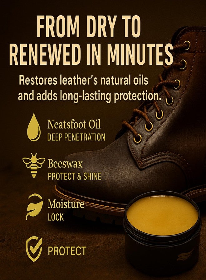 Eagle Heavy-Duty Leather Restorer & Preservative Balm – Neatsfoot Oil & Beeswax Treatment for Dry, Cracked, Oiled & Faded Leather – Revives Boots, Saddles, Furniture, Jackets & Tack (4oz) - Image 4