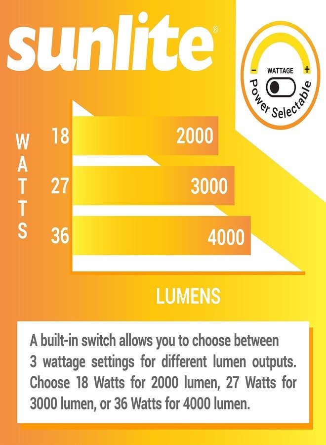 Sunlite 8" LED Commercial Recessed Round Downlight Fixture, Power Selectable 18W/27W/36W, 4000 Lmns, CCT Switch 27K/30K/35K/40K/50K, 90 CRI, Dimmable, Title-24 Compliant, ETL Listed - Image 5