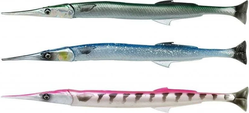 Savage Gear Line Thru Needlefish Pulsetail 2+1 30CM 85GR Fake Fish Green Needlefish