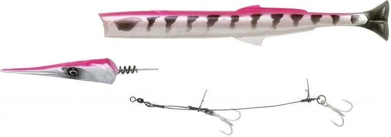 Savage Gear Line Thru Needlefish Pulsetail 2+1 30CM 85GR Fake Fish Green Needlefish