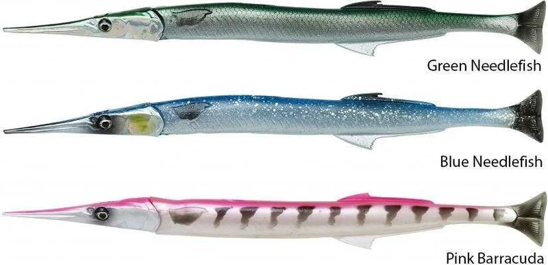 Savage Gear Line Thru Needlefish Pulsetail 2+1 30CM 85GR Fake Fish Green Needlefish