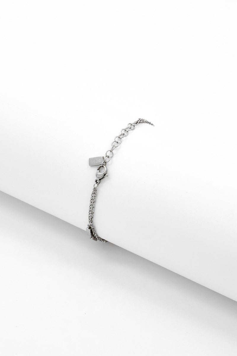 BOSS Women Laria Stainless Steel Logo Two-Row Bracelet, Silver  - Image 2