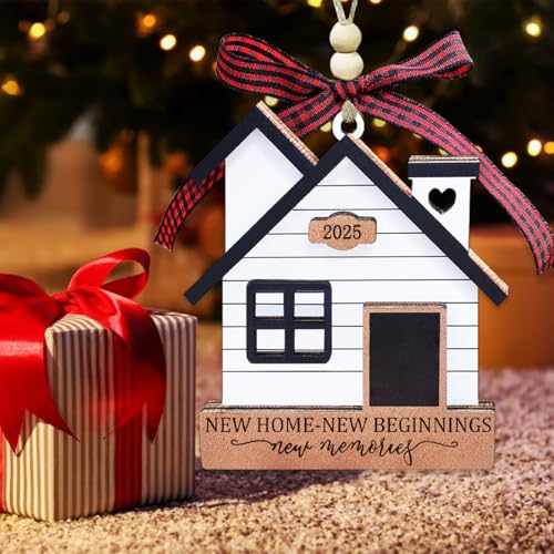 JUNQIU US New Home Ornament 2025- Housewarming Gifts New Home, New House New Beginning, House Warming Gift for Women, Couple, homeowners, New Home Gift Ideas - First Home Christmas Ornament 2025 - Image 2