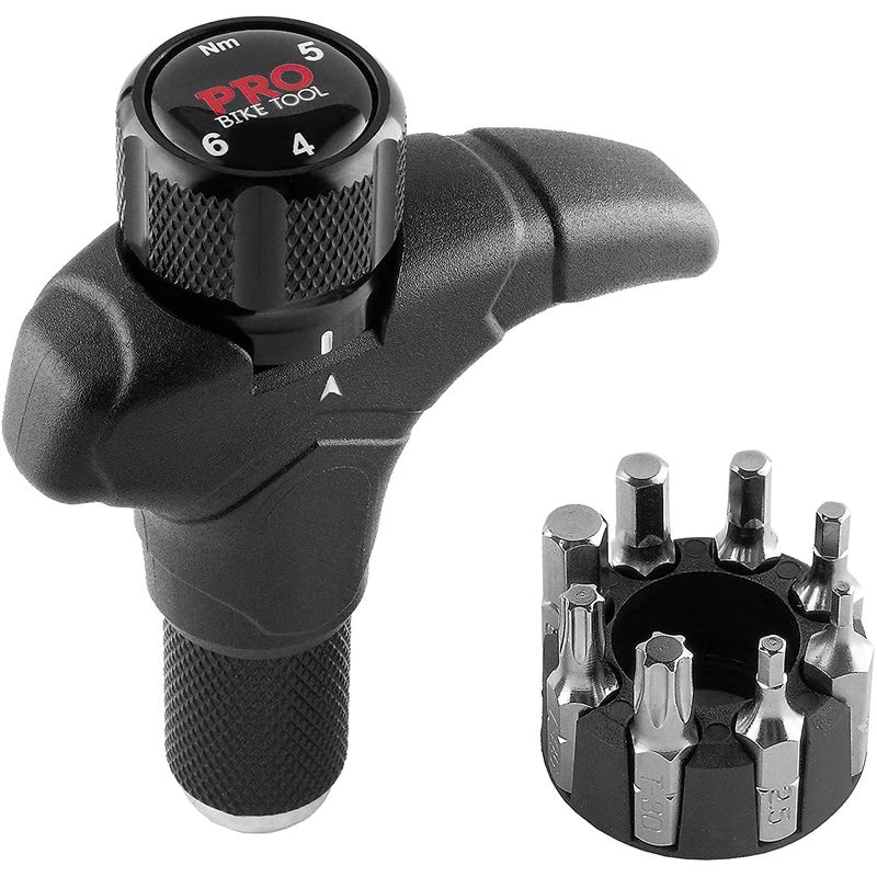 PRO BIKE TOOL Adjustable T Torque Wrench - 4, 5 and 6 Newton Meters - Quality Bicycle Maintenance Tool for Road & Mountain Bikes - 1/4 Inch Hex Driver Torque Wrench for Home & Roadside Repair - Image 1