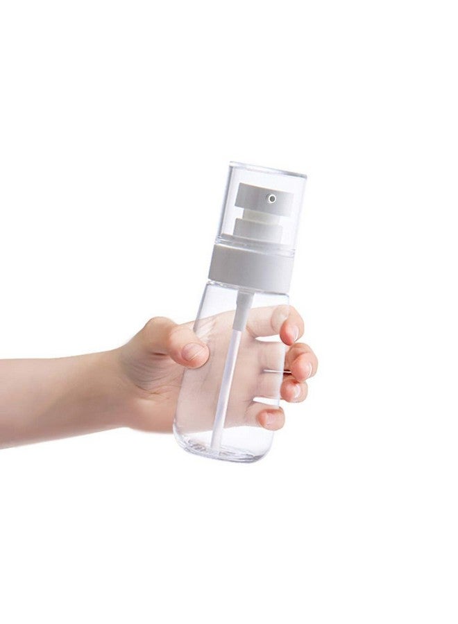 JOSALINAS 4Pcs Airless Pump Bottle 3.4Oz/100Ml Plastic Empty Clear Refillable Travel Container Dispenser For Lotion Creams Foundation - Image 2