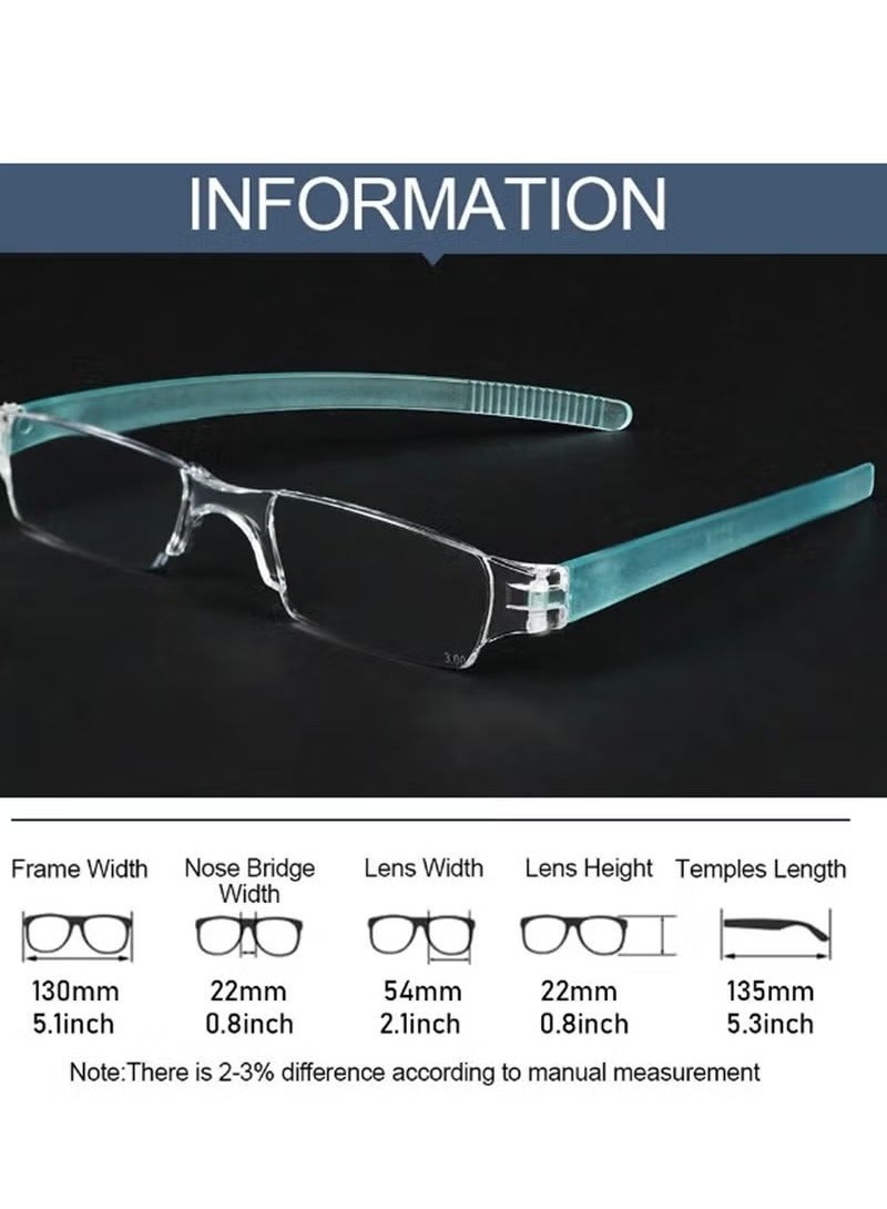 Generic Reading glasses, women, men, spring hinge, metal, slim, small. mini. light. reading aid. sight aid. clear. work. glasses. strength. with case.（pink）  - Image 2