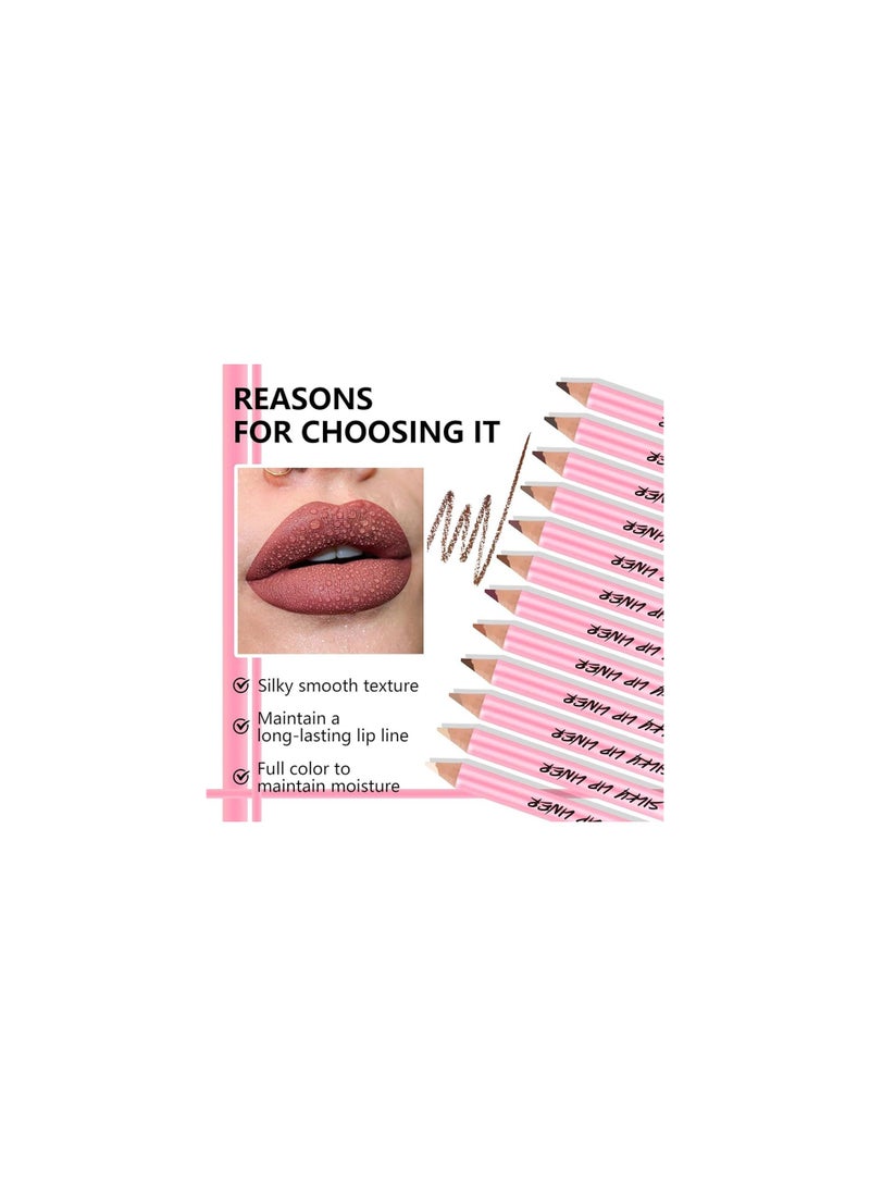 12 Pieces Lipliner Set Multicolour