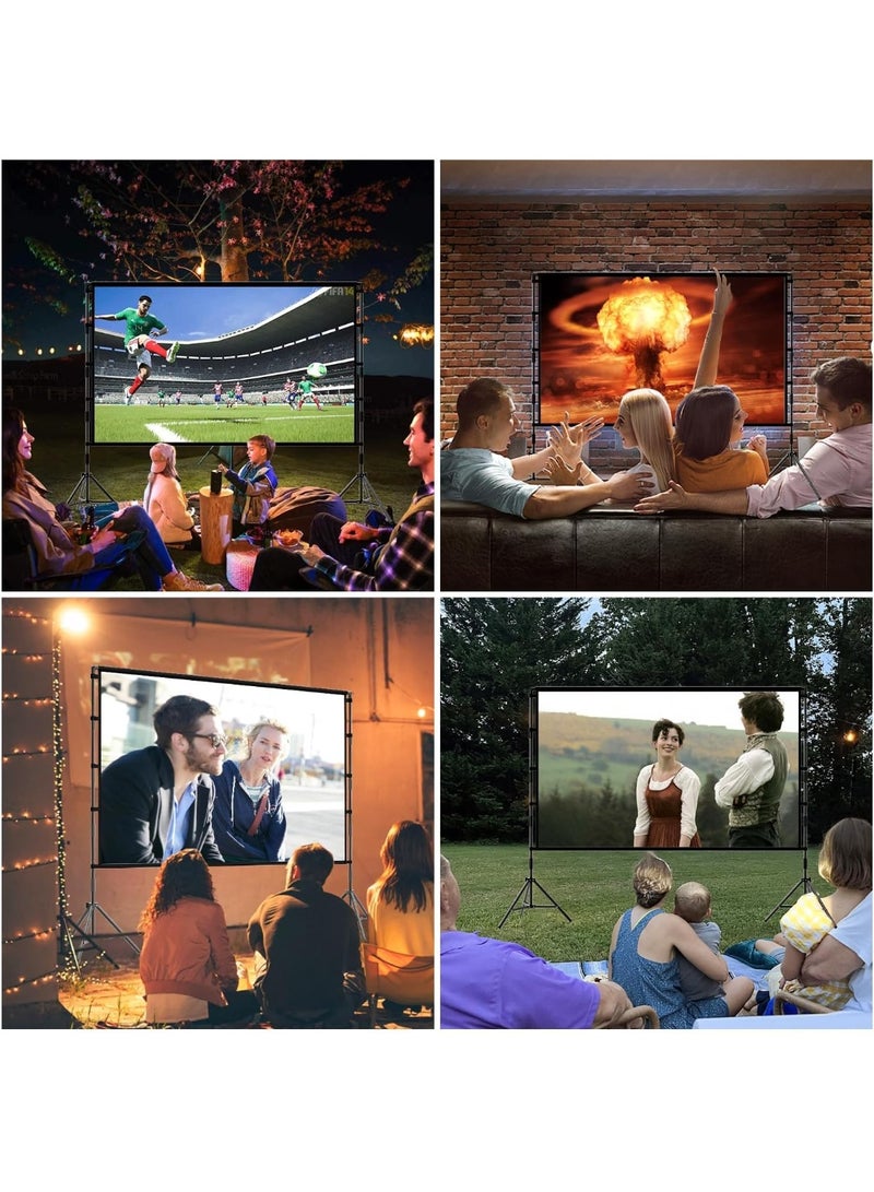 VEIDADZ 100 Inch Projector Screen with Telescopic Stand – Easy to Install Version – 4K HD Portable Movie Screen for Indoor Outdoor Home Theater, Backyard, Camping - Image 5