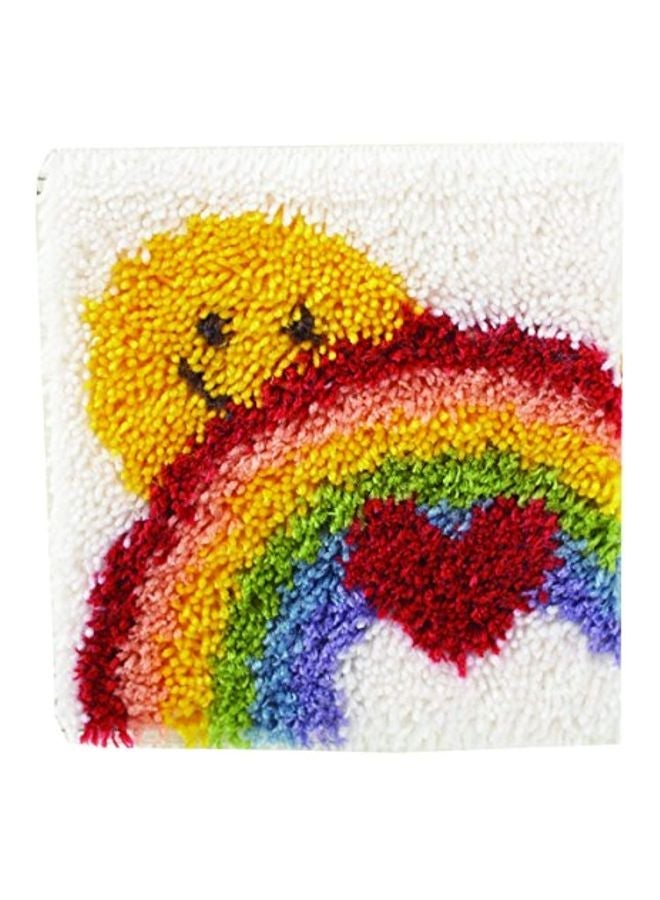 NIBEMINENT Sunshine Rainbow Latch Hook Kit White/Yellow/Red 12x12inch - Image 2