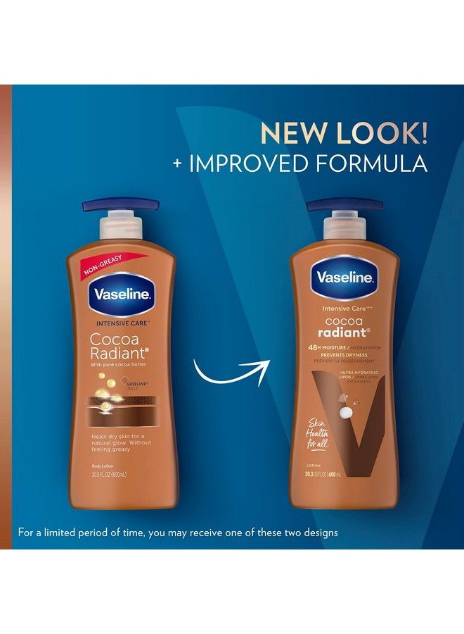 Vaseline Intensive Care Body Lotion Cocoa Radiant 4 Ct For Dry Skin With Ultrahydrating Lipids And Pure Cocoa Butter For A Longlasting Radiant Glow 20.3 Oz - Image 3