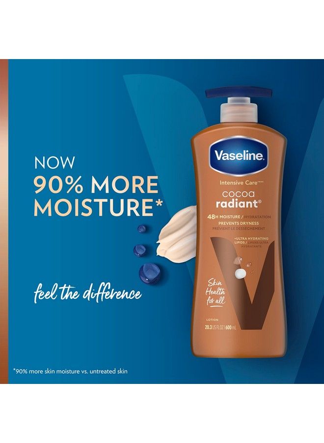 Vaseline Intensive Care Body Lotion Cocoa Radiant 4 Ct For Dry Skin With Ultrahydrating Lipids And Pure Cocoa Butter For A Longlasting Radiant Glow 20.3 Oz - Image 4