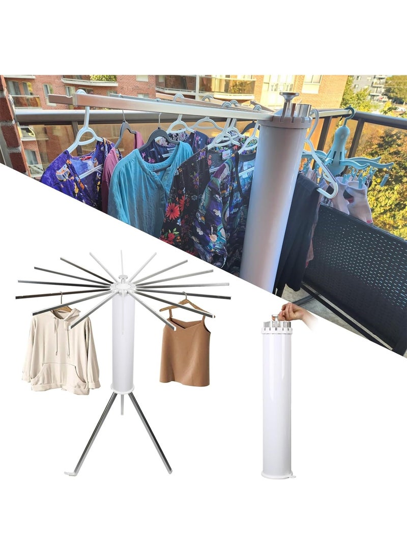 Arabest Tripod Clothes Drying Rack Heavy Duty Folding Indoor Portable, Tripod Laundry Drying Rack Clothing, Coat Rack Stand Foldable Outdoor 16 Drying Rod 120cm Capacity 50kg/110lb - Image 1