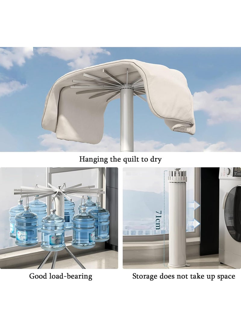 Arabest Tripod Clothes Drying Rack Heavy Duty Folding Indoor Portable, Tripod Laundry Drying Rack Clothing, Coat Rack Stand Foldable Outdoor 16 Drying Rod 120cm Capacity 50kg/110lb - Image 3
