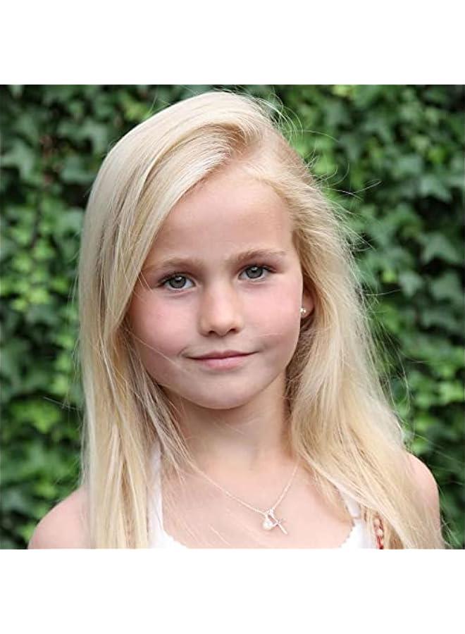 Arabest Sterling Silver Cross Necklace for Girls - First Communion, Baptism, Confirmation Gifts for Teenage Girl, Little Girls Jewelry with Pearl, Easter Gifts for Godchild - Image 3