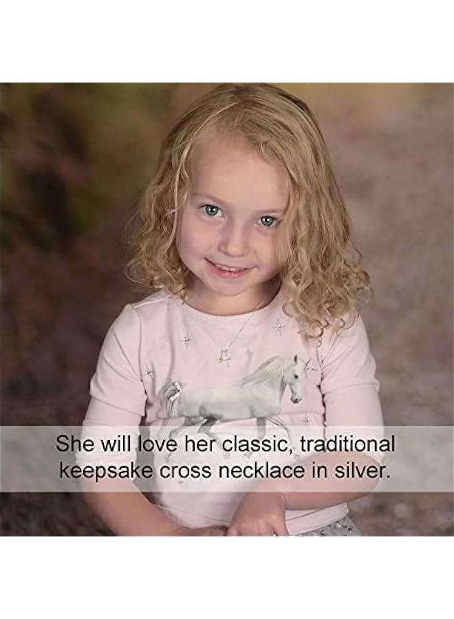 Arabest Sterling Silver Cross Necklace for Girls - First Communion, Baptism, Confirmation Gifts for Teenage Girl, Little Girls Jewelry with Pearl, Easter Gifts for Godchild - Image 5