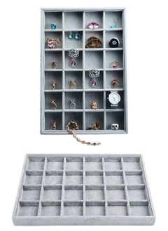 Generic 24 Slot Velvet Top Jewelry Organizer for Rings, Earrings, Accessories Storage  - Image 1