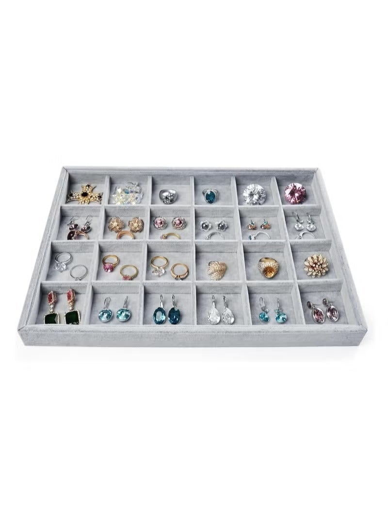 24 Slot Velvet Top Jewelry Organizer for Rings, Earrings, Accessories Storage - Image 2