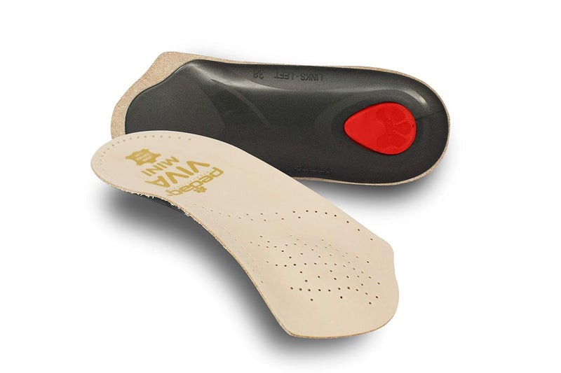 Pedag Viva Mini | 3/4 Leather Arch Support Inserts | Handmade in Germany | Plantar Fasciitis Relief | Heel Cushion | Metatarsal Support Pad | Low Profile Shoe Insoles | Tan | Men US 11/ EU 44