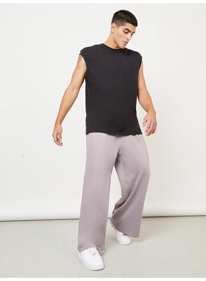 Styli Men Solid Wide Leg Trackpant with Drawstring Closure XL - Image 1