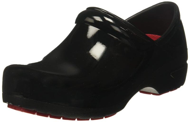 Anywear SR Angel Nursing Clogs for Women and Men Lightweight WaterResistant NonSlip Work Shoes with Exceptional EVA Cushioning Ventilated Insoles Black Patent 8 Women6 Men