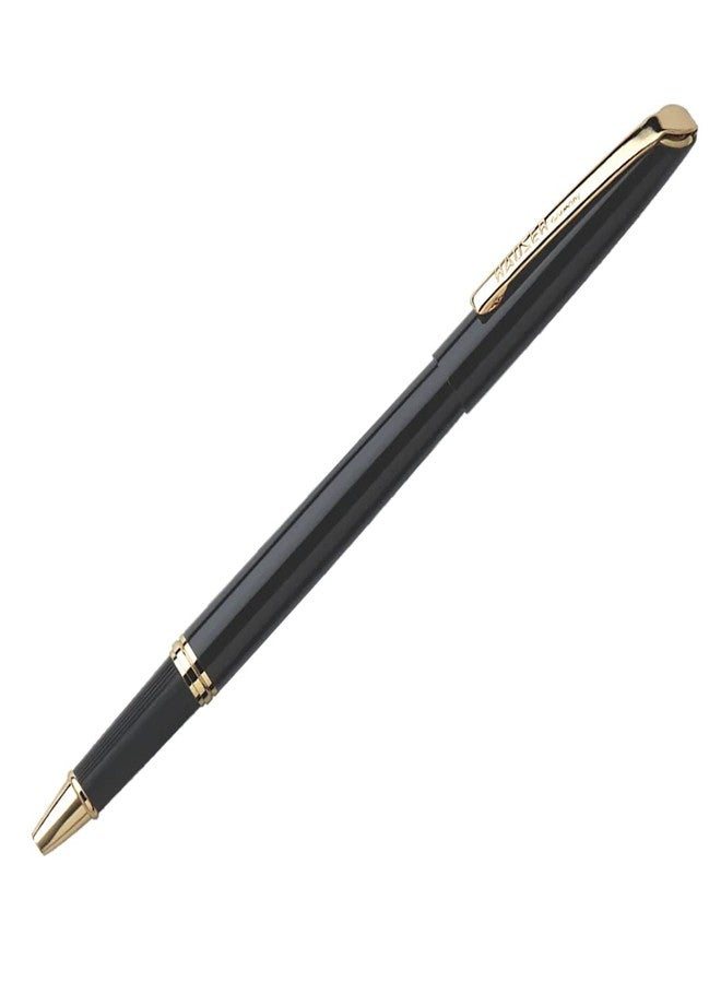 Hauser Dignity Black & Gold Roller Ball Pen Blister | Stylish Black Body with Golden Clip | Twist Mechanism for Smudge Free Writing | Durable, Refillable Pen | Blue Ink, of 1 - Image 3