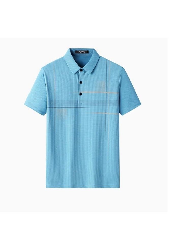 AOKANG Men's Elastic Breathable Short Sleeve Polo - Image 1