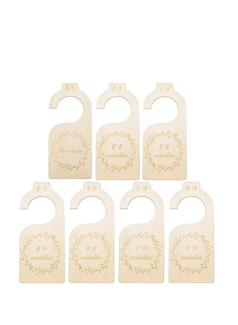 SYOSI Wood Baby Closet Divider Wooden Baby Closet Organizers Hanging Closet Dividers from Newborn Infant to 24 Months Home Nursery Baby Clothes - Image 1