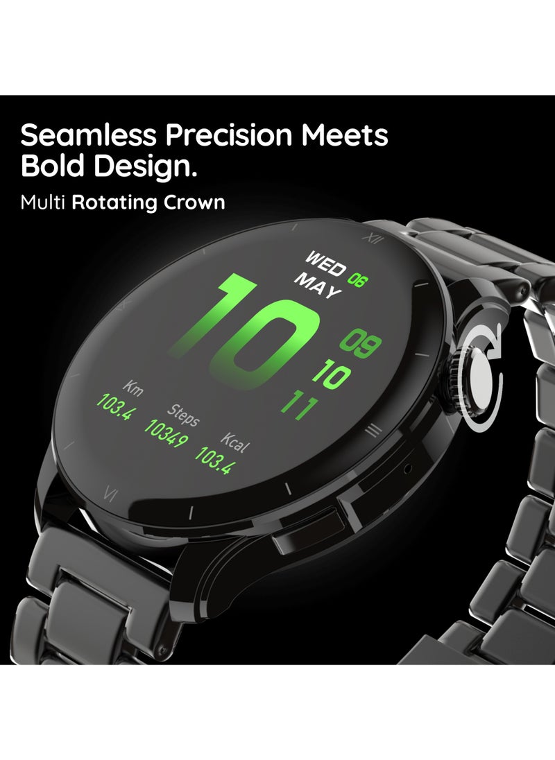 Pebble Cosmos Vault 1.43" Bright HD Display Smartwatch, Bluetooth Calling, Blood Oxygen, Heart Rate Monitoring, Multi Sports Mode, Step Pedometer, Multiple Watch Faces, Ai Voice Assistant, Obsidian Black  - Image 3