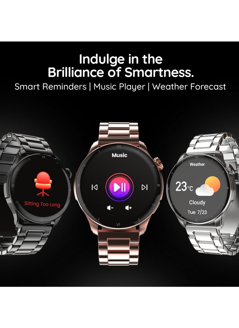 Pebble Cosmos Vault 1.43" Bright HD Display Smartwatch, Bluetooth Calling, Blood Oxygen, Heart Rate Monitoring, Multi Sports Mode, Step Pedometer, Multiple Watch Faces, Ai Voice Assistant, Obsidian Black  - Image 4
