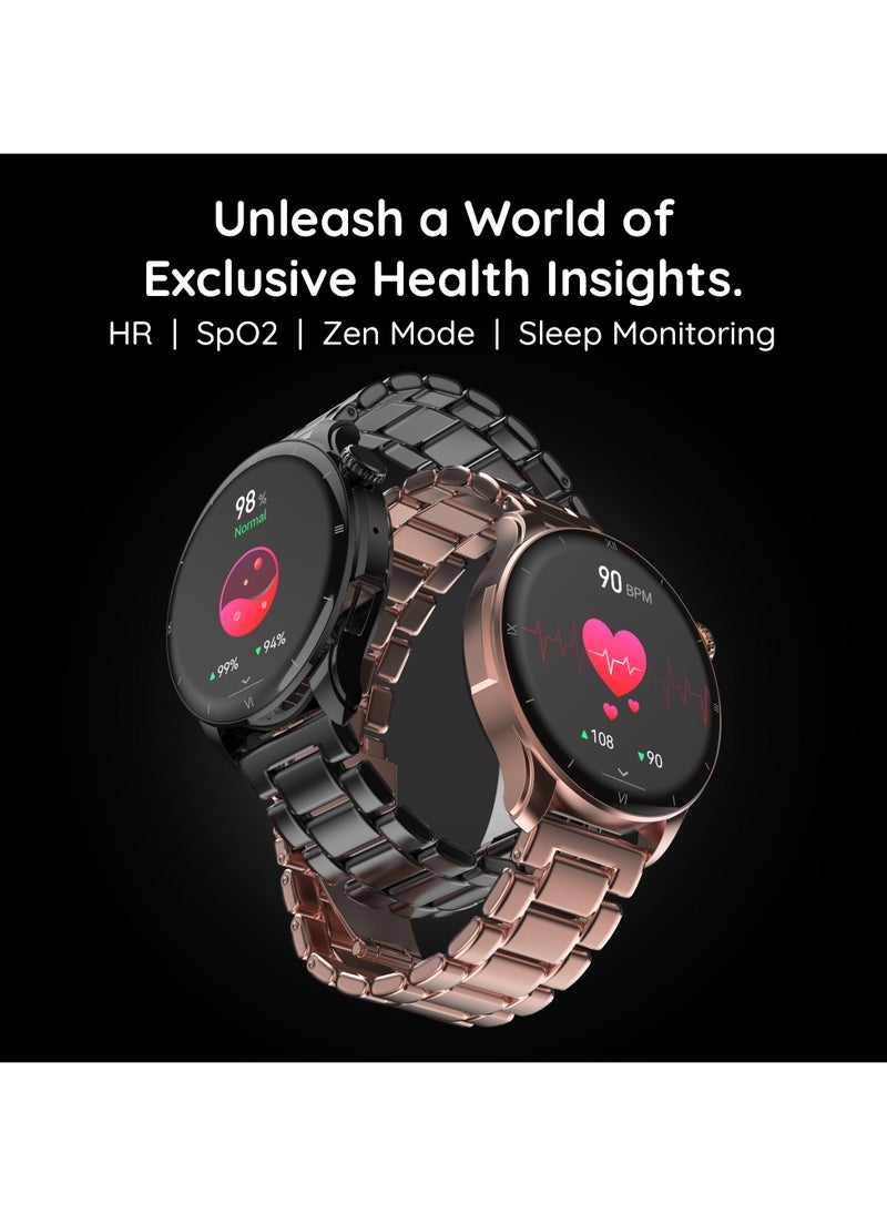 Pebble Cosmos Vault 1.43" Bright HD Display Smartwatch, Bluetooth Calling, Blood Oxygen, Heart Rate Monitoring, Multi Sports Mode, Step Pedometer, Multiple Watch Faces, Ai Voice Assistant, Obsidian Black  - Image 5