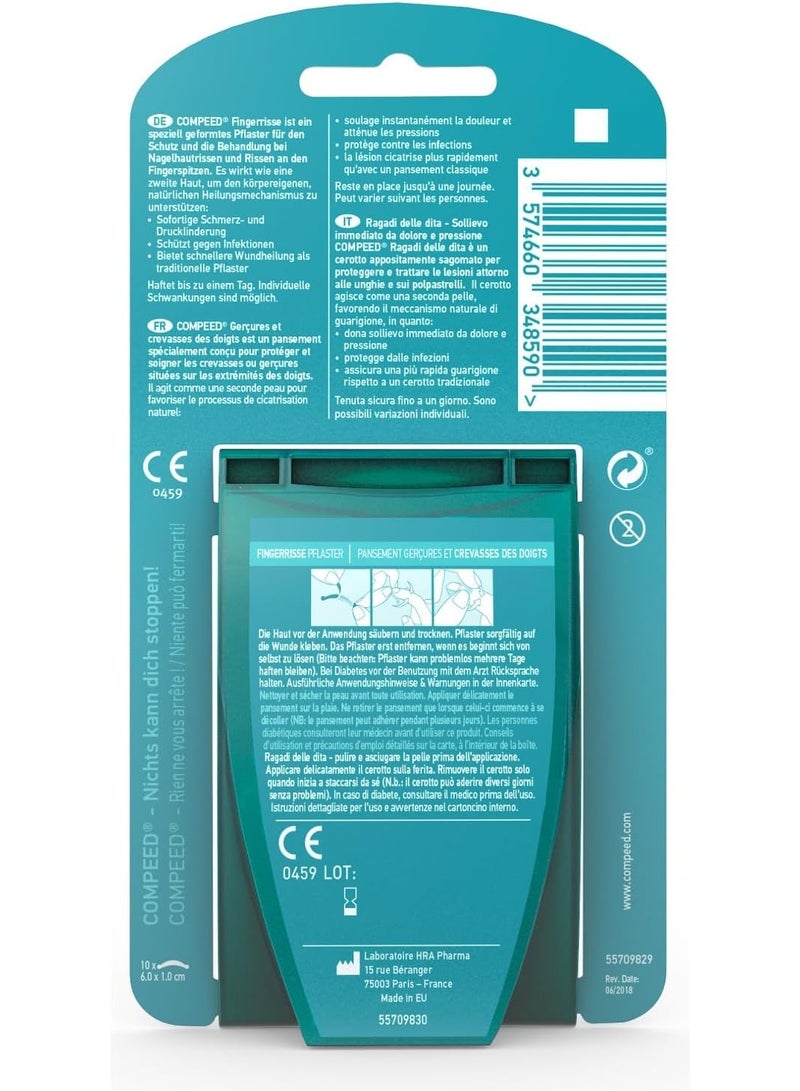 Compeed Hydrocolloid Finger Plasters, Waterproof, for Wounds and Cuticle Tears, 10 Count, 1.0 x 6.0 cm - Image 4