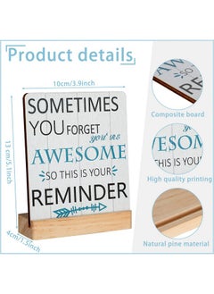 Namalu Inspirational Quotes Desk Decor Gifts for Women Sometimes You Forget You Are Awesome Office Motivational Desk Decor Best Friend Encouragement Cheer up Gifts Office Inspiration Plaque Desk Decor  - Image 2