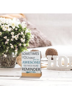 Namalu Inspirational Quotes Desk Decor Gifts for Women Sometimes You Forget You Are Awesome Office Motivational Desk Decor Best Friend Encouragement Cheer up Gifts Office Inspiration Plaque Desk Decor  - Image 4