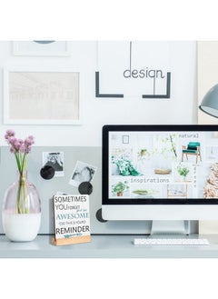 Namalu Inspirational Quotes Desk Decor Gifts for Women Sometimes You Forget You Are Awesome Office Motivational Desk Decor Best Friend Encouragement Cheer up Gifts Office Inspiration Plaque Desk Decor  - Image 3