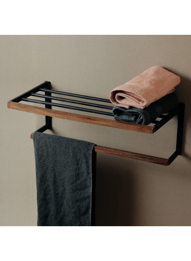 منظم مناشف من خشب الساج