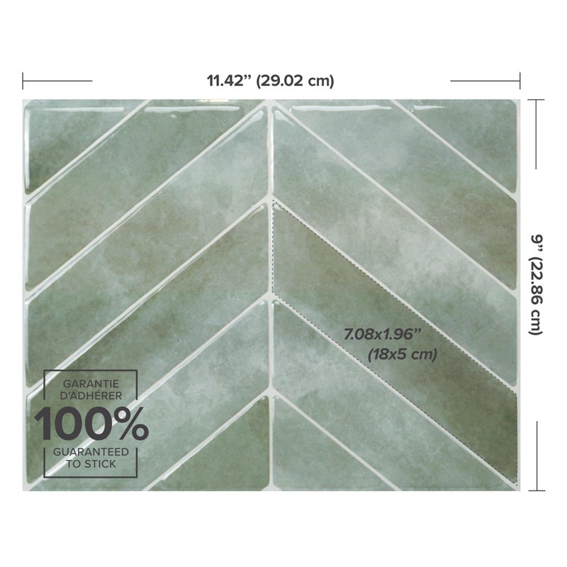 SMART TILES Peel and Stick Backsplash - 5 Sheets of 11.43" x 9" - 3D Adhesive Peel and Stick Tile Backsplash for Kitchen, Bathroom, Wall Tile - Image 3