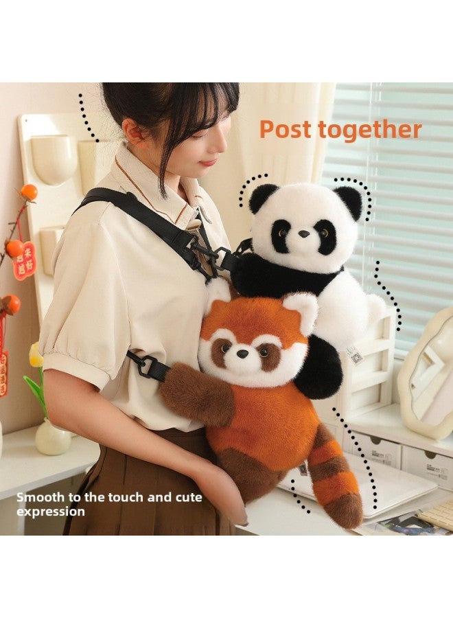 Simulation Panda Raccoon Backpack Plush Toy Panda Backpack Panda Backpack Boys Children Gift-Specifications:Panda Backpack-color:35cm 270g - Image 3