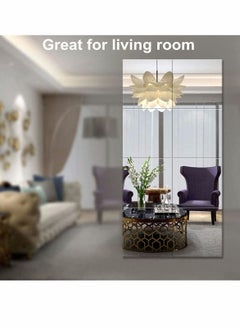 نيبمينينت 16 Pcs Acrylic Mirror Tiles Sheet Adhesive Wall Flexible Self Non Glass for Bathroom, Bedroom Dresser Kitchen  - Image 3