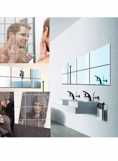 نيبمينينت 16 Pcs Acrylic Mirror Tiles Sheet Adhesive Wall Flexible Self Non Glass for Bathroom, Bedroom Dresser Kitchen  - Image 2