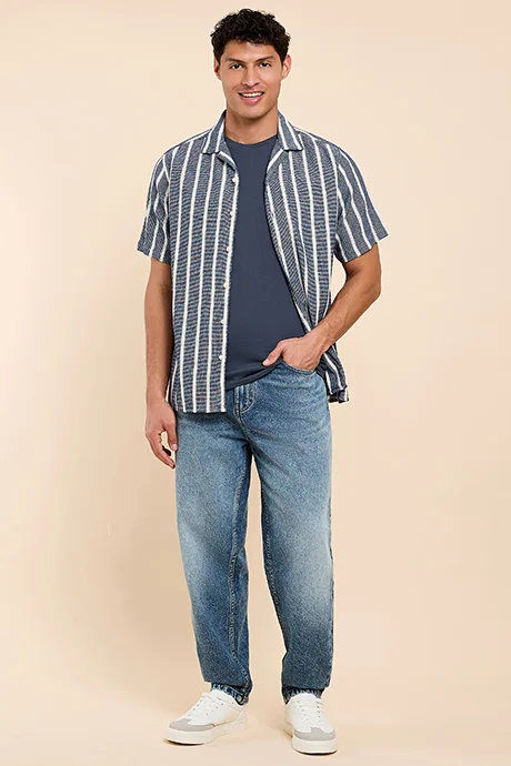 أر أند بي Washed Relaxed Fit Jeans with Button Closure