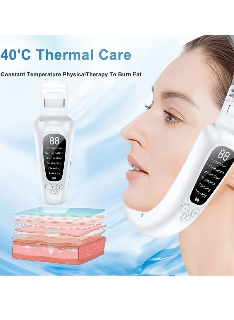 Electric V-Shape Face Massager EMS Microcurrent Vibration Lift Firming Device, Double Chin Reducer Slimming Machine V Face Massager with 6 Modes & 15 Levels - Image 2