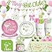 Yingoto 193pcs A Tiny Bit Older Birthday Decoration Serve 25 Allinone Set with Martini Plates and Napkins Set Banner Tablecloth Cupcake Topper Etc for Girl Women Birthday Bridal Wedding Baby Shower - Image 3
