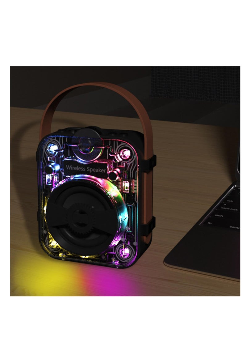 SYOSI Wireless Bluetooth Speaker, Cool Punk Mechanical Outdoor Multifunctional Portable Stereo, with Colourful Running Lights Handheld Wireless Subwoofer Compact Stereo, Good Gifts Choice - Image 3